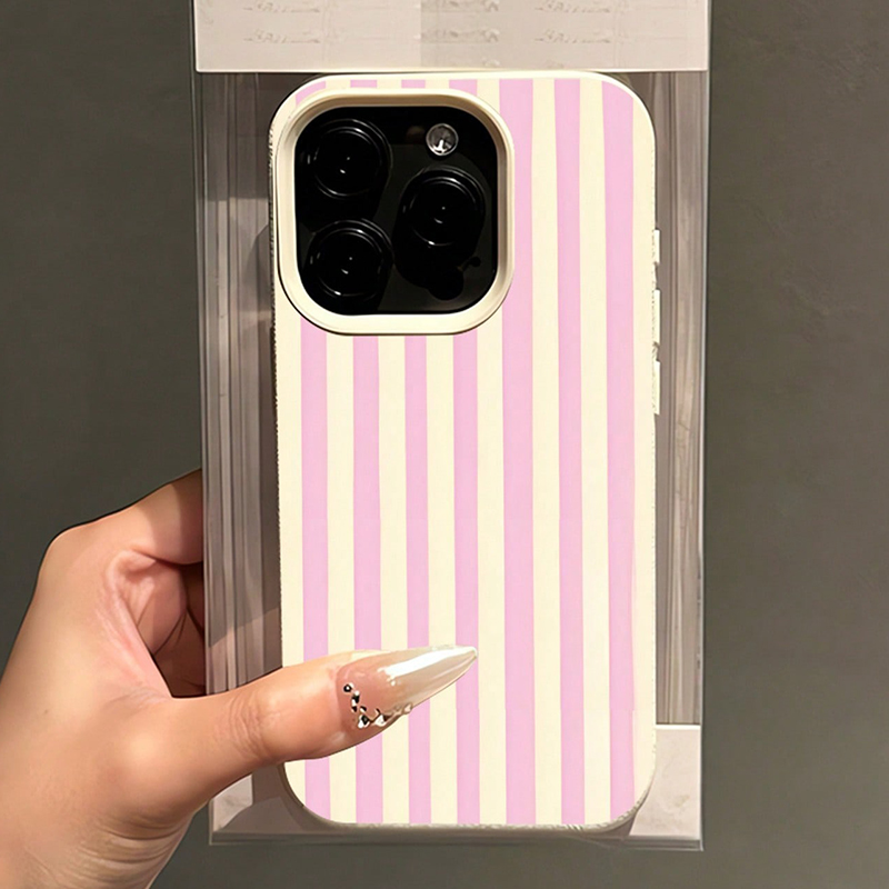 Proste różowe pionowe paski z  – Phone Cases Xr Iphone recenzja i cena
